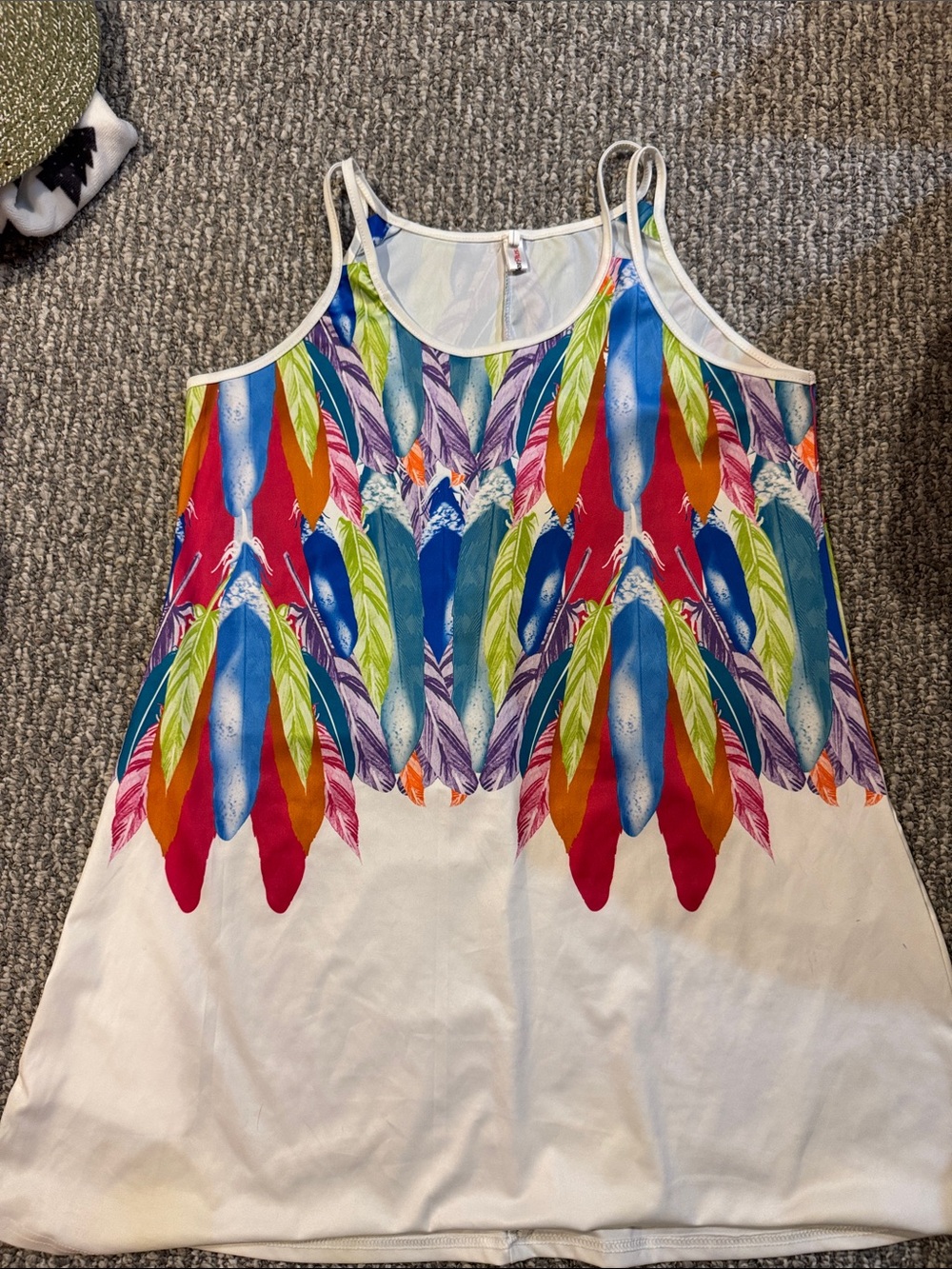 Colorful Feather Print Tank beach cover